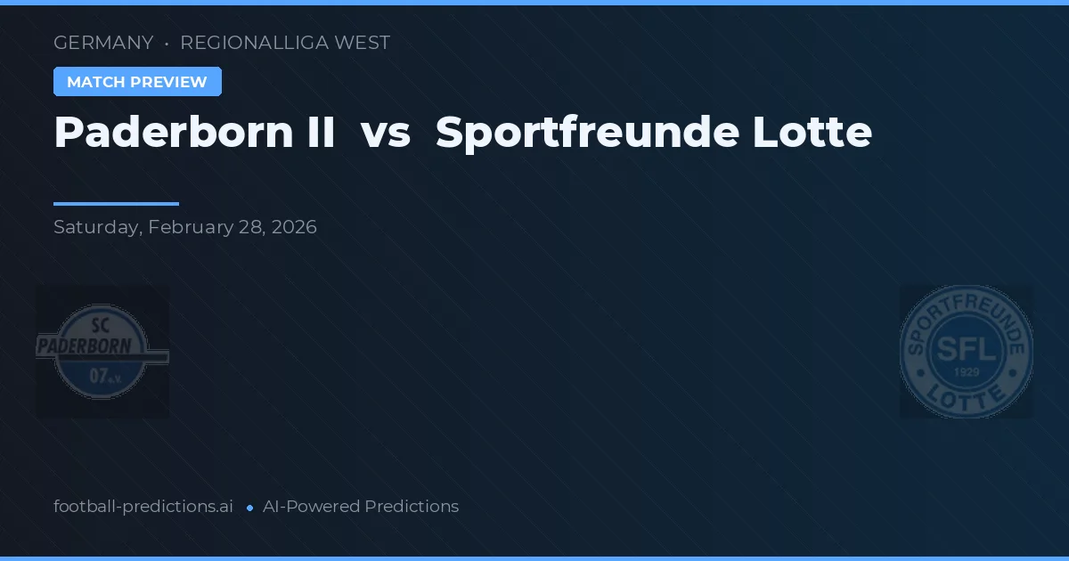 Paderborn II vs Sportfreunde Lotte — matchtips och förhandstitt