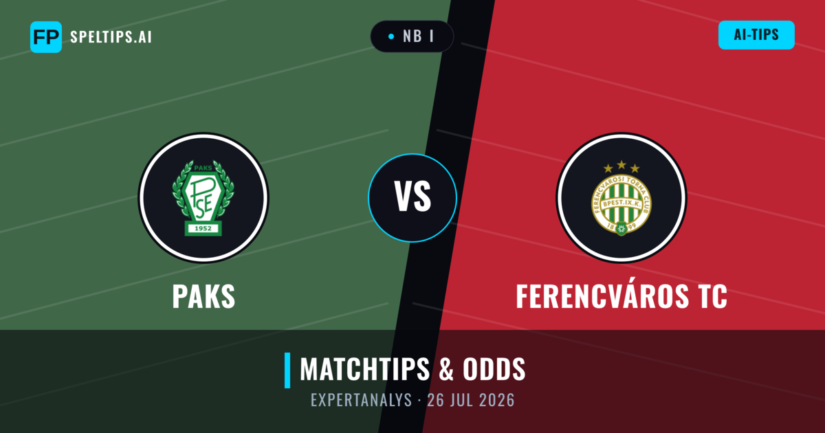 Paks vs Ferencváros TC — matchtips och förhandstitt