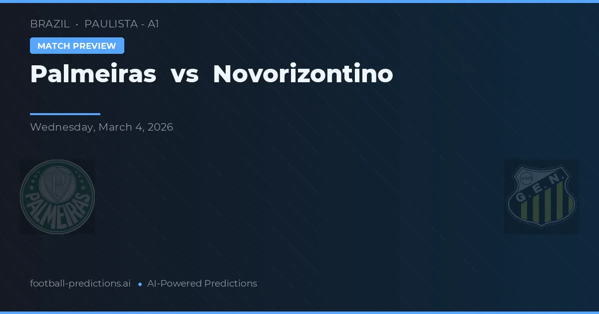 Palmeiras vs Novorizontino — matchtips och förhandstitt