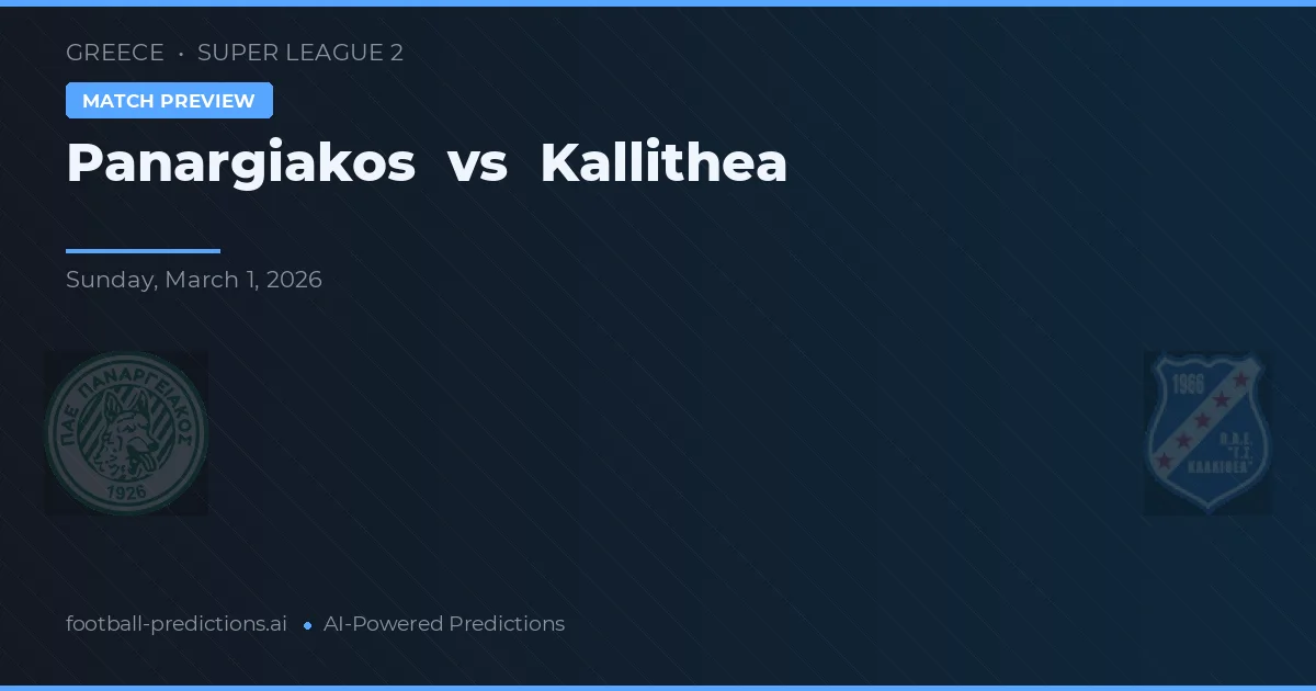 Panargiakos vs Kallithea — matchtips och förhandstitt
