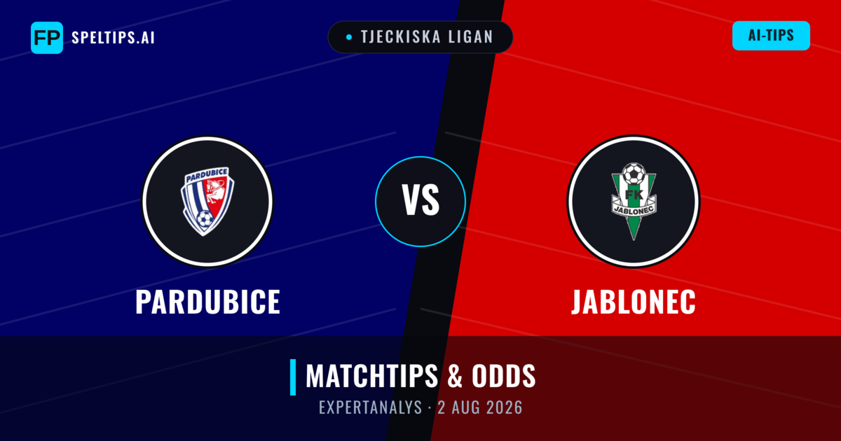 Pardubice vs Jablonec — matchtips och förhandstitt