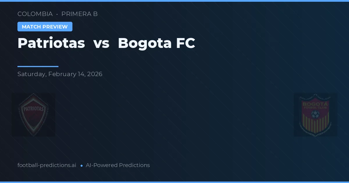 Patriotas vs Bogotá FC — matchtips och förhandstitt