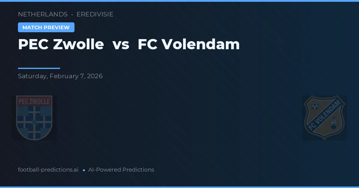 PEC Zwolle vs FC Volendam — matchtips och förhandstitt