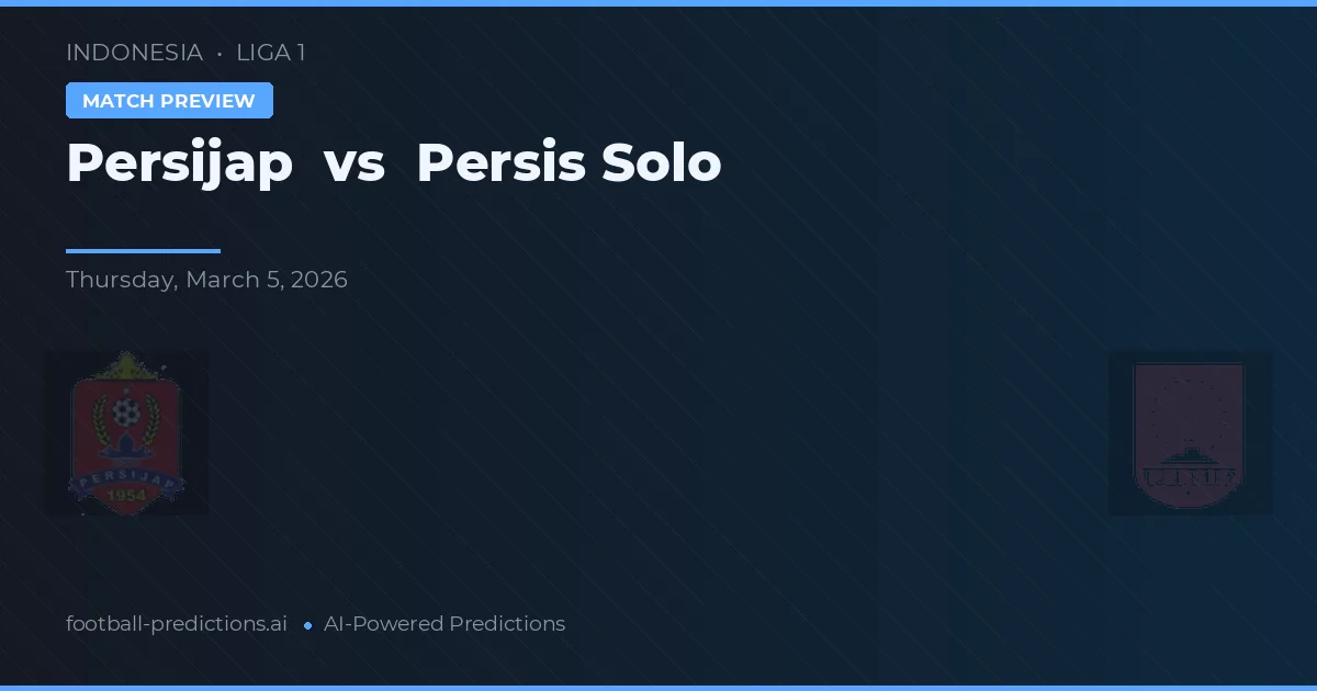 Persijap vs Persis Solo — matchtips och förhandstitt
