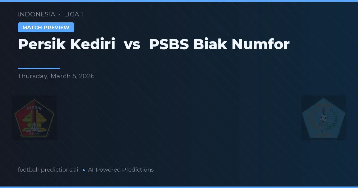 Persik Kediri vs PSBS Biak Numfor — matchtips och förhandstitt