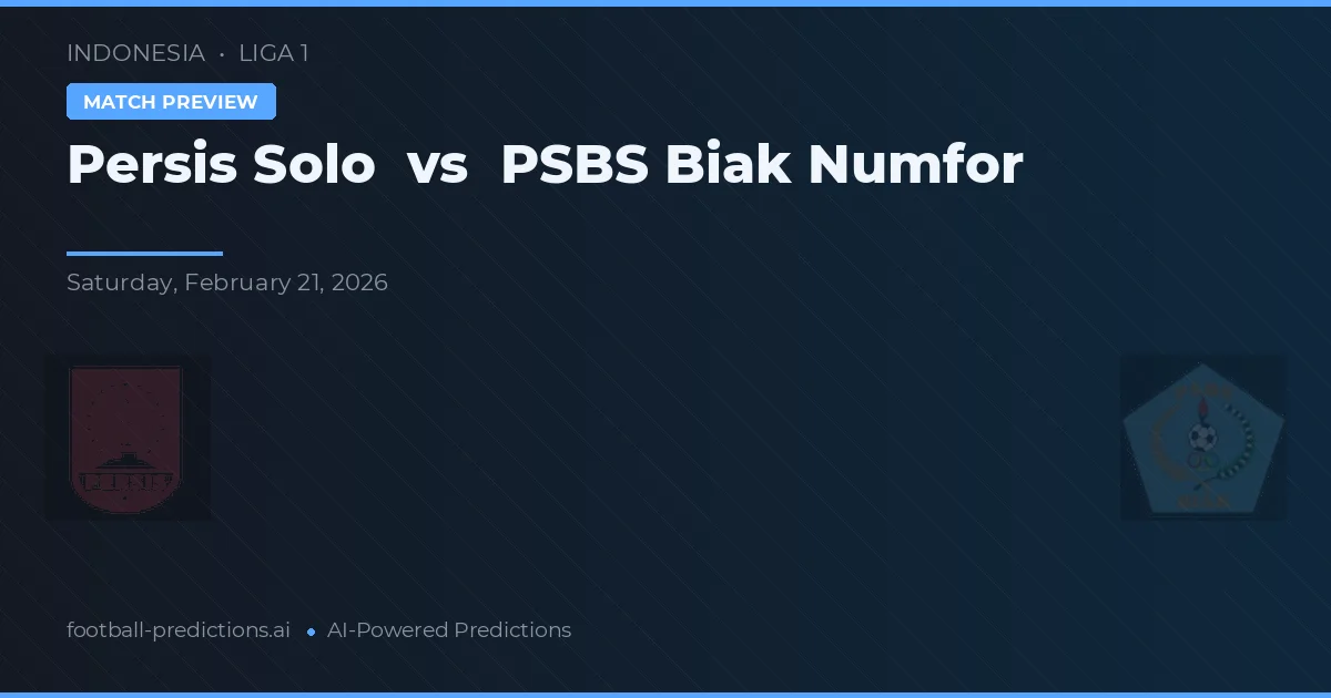Persis Solo vs PSBS Biak Numfor — matchtips och förhandstitt