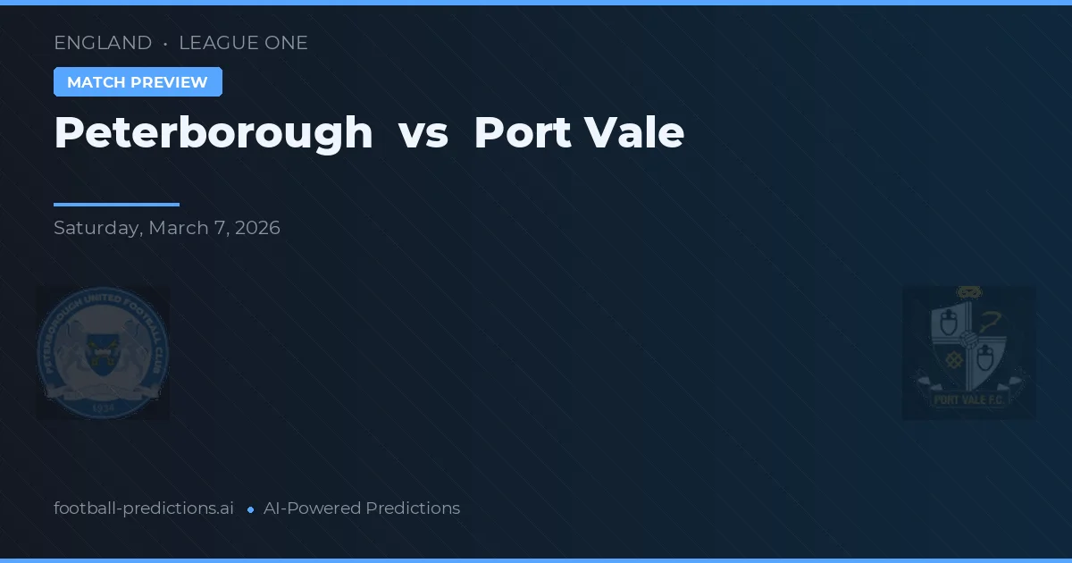 Peterborough vs Port Vale — matchtips och förhandstitt
