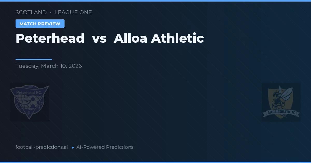 Peterhead vs Alloa Athletic — matchtips och förhandstitt