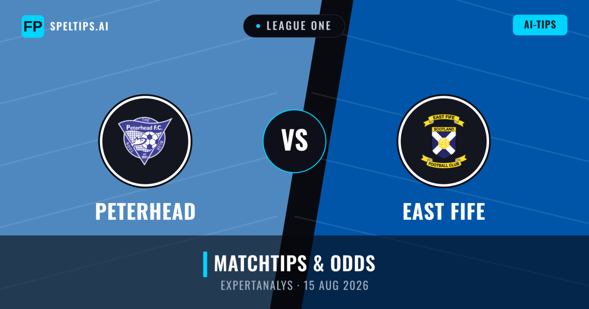 Peterhead vs East Fife — matchtips och förhandstitt