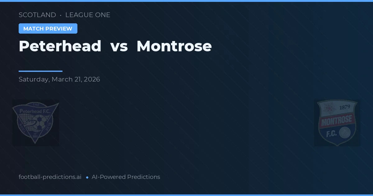 Peterhead vs Montrose — matchtips och förhandstitt