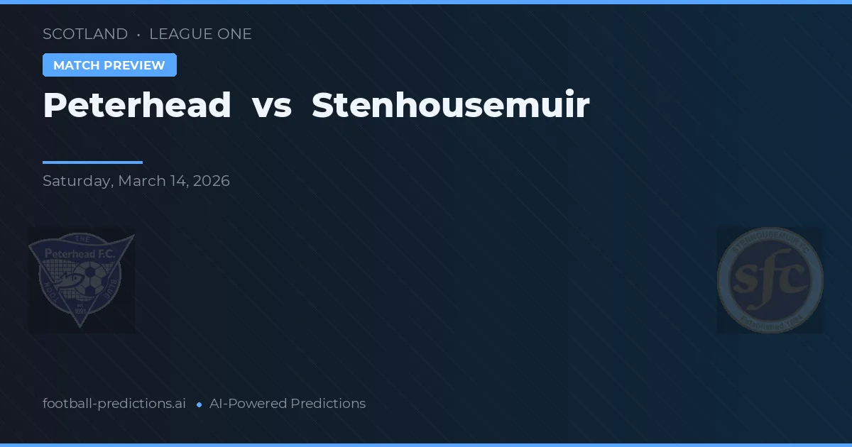 Peterhead vs Stenhousemuir — matchtips och förhandstitt