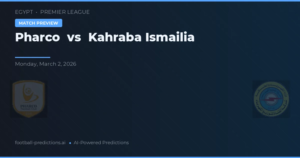 Pharco vs Kahraba Ismailia — matchtips och förhandstitt