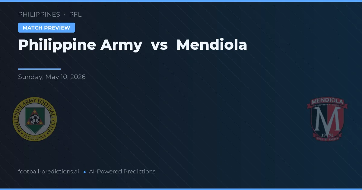 Filippinska armén vs Mendiola — matchtips och förhandstitt