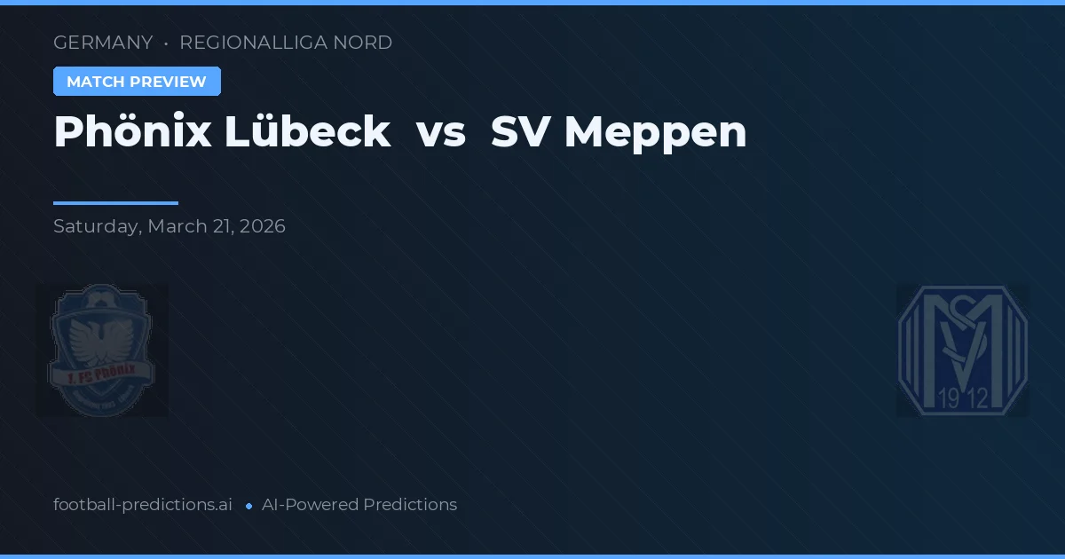 Phönix Lübeck vs SV Meppen — matchtips och förhandstitt
