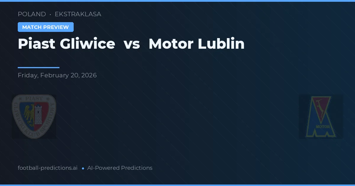Piast Gliwice vs Motor Lublin — matchtips och förhandstitt