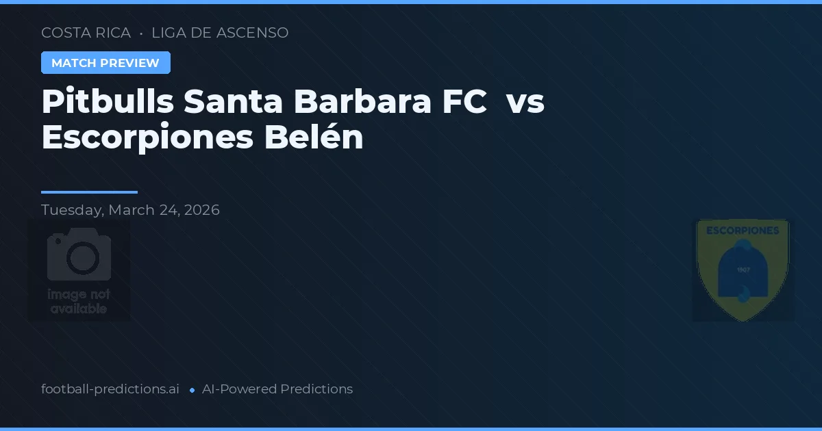 Pitbulls Santa Barbara FC vs Escorpiones Belén — matchtips och förhandstitt
