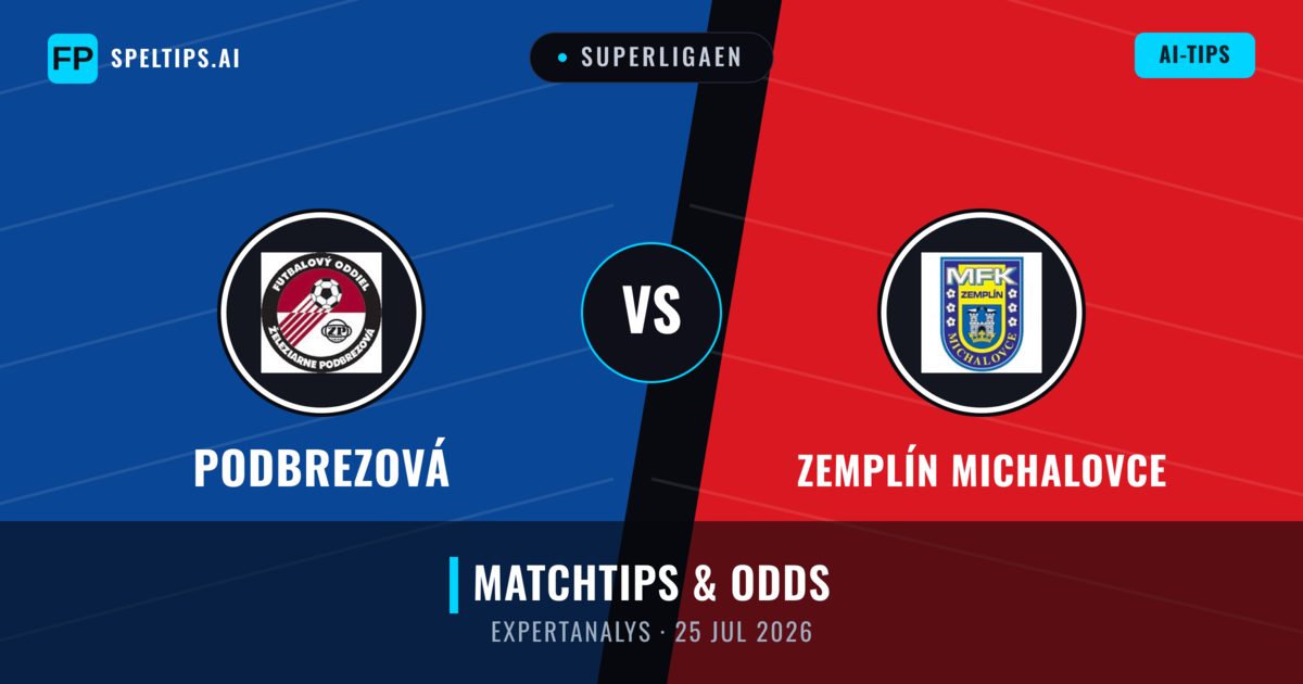 Podbrezová vs Zemplín Michalovce — matchtips och förhandstitt