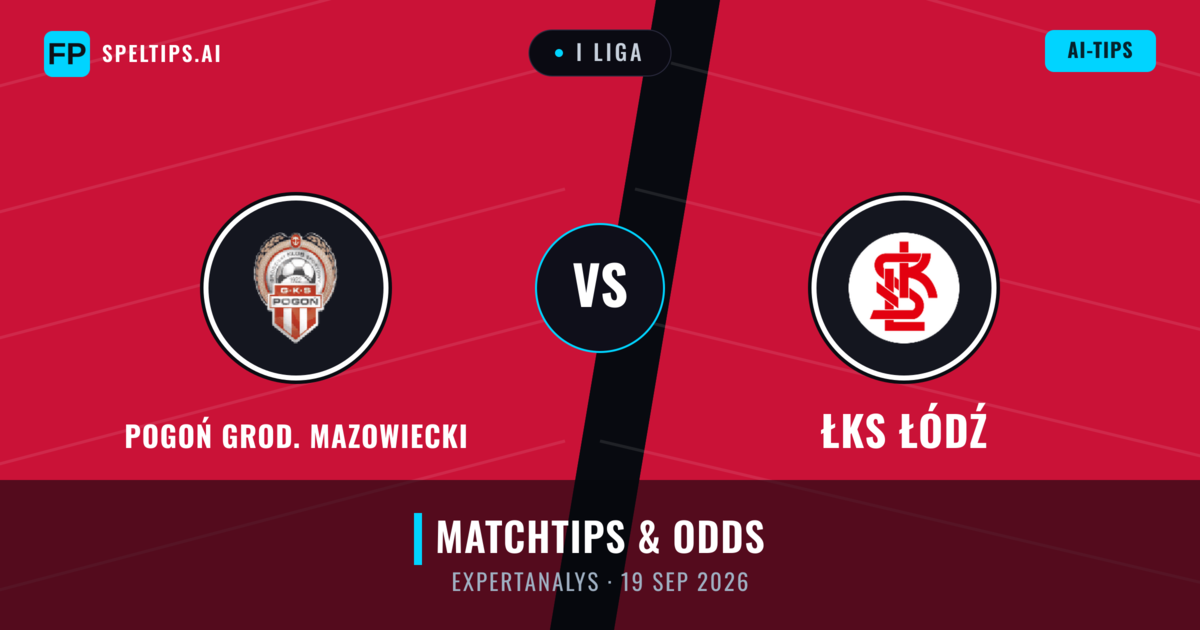 Pogoń Grod. Mazowiecki vs ŁKS Łódź — matchtips och förhandstitt