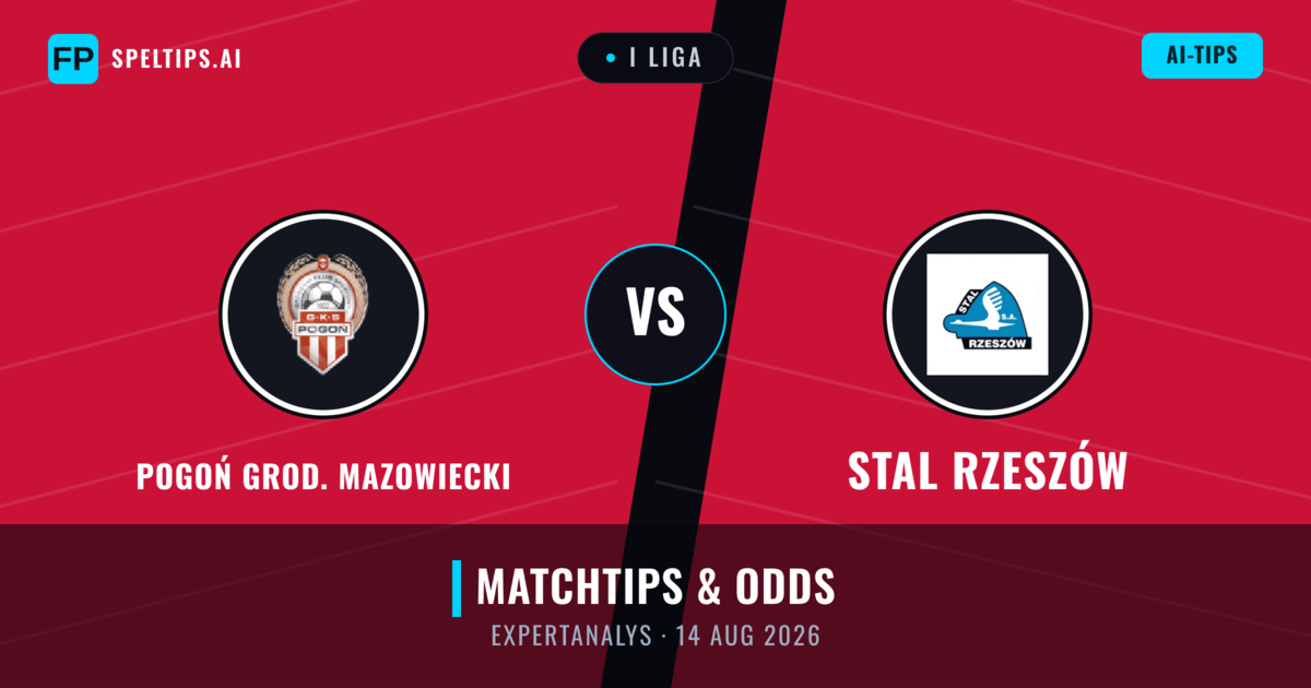 Pogoń Grod. Mazowiecki vs Stal Rzeszów — matchtips och förhandstitt
