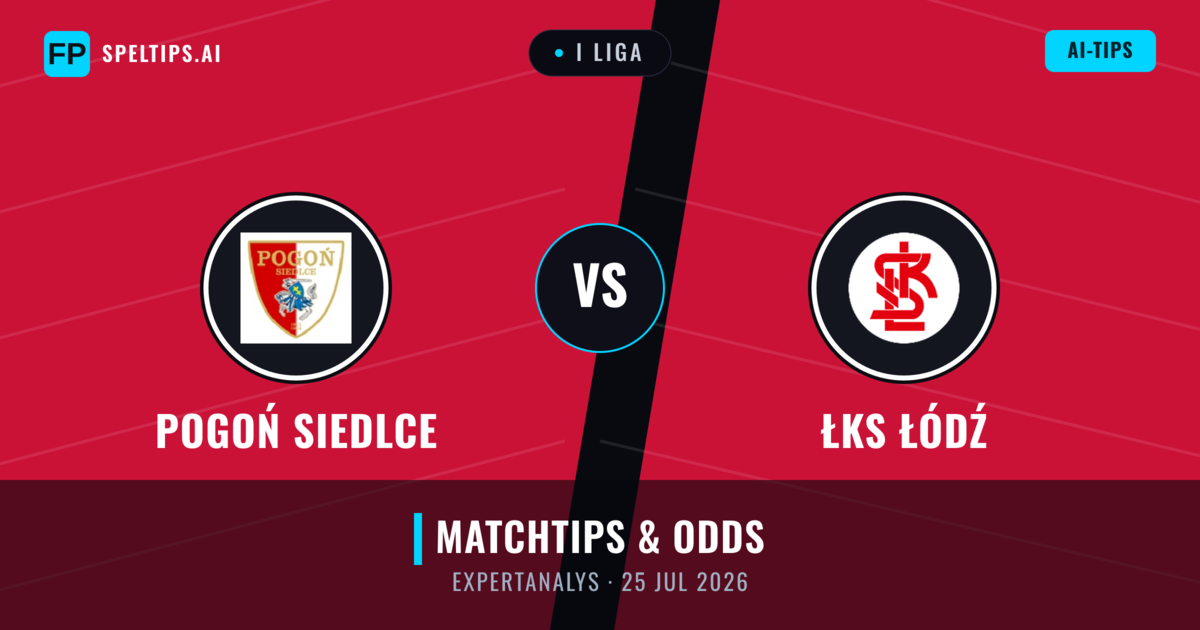 Pogoń Siedlce vs ŁKS Łódź — matchtips och förhandstitt