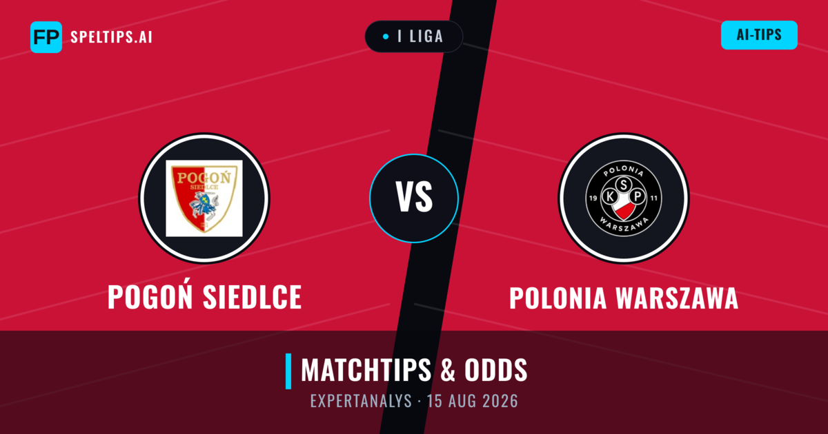 Pogoń Siedlce vs Polonia Warszawa — matchtips och förhandstitt