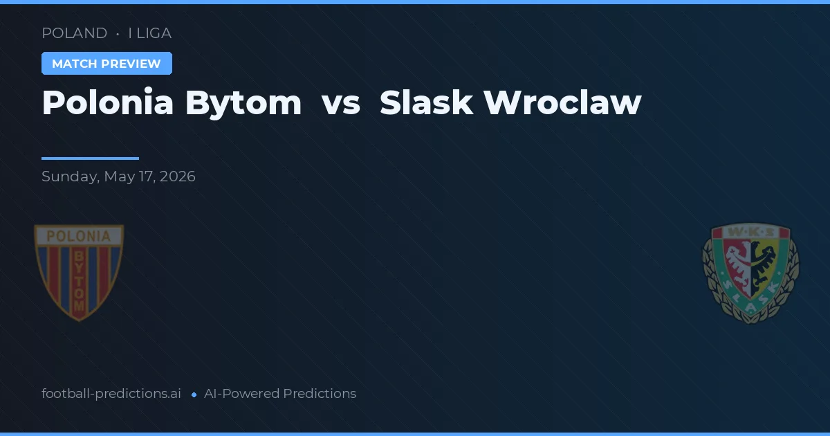 Polonia Bytom vs Śląsk Wrocław — matchtips och förhandstitt