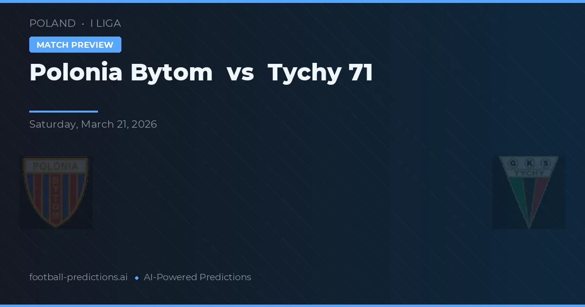 Polonia Bytom vs Tychy 71 — matchtips och förhandstitt