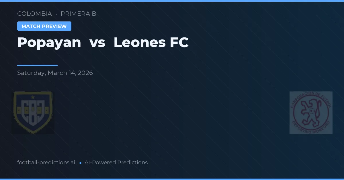 Popayán vs Leones FC — matchtips och förhandstitt