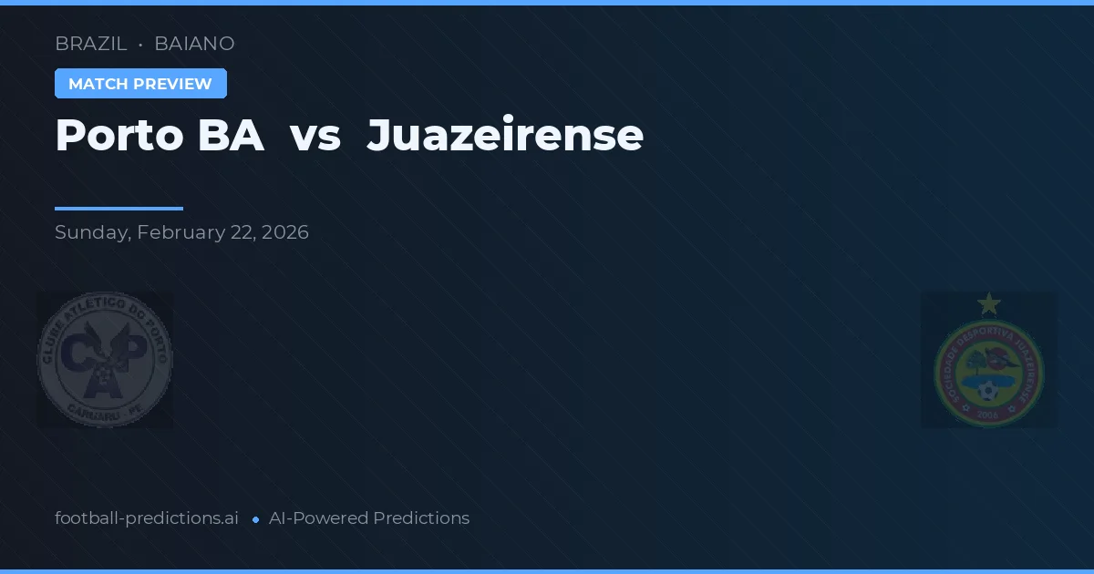 Porto BA vs Juazeirense — matchtips och förhandstitt