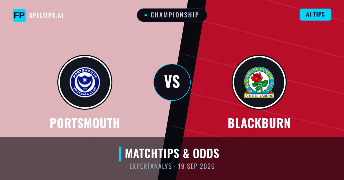 Portsmouth vs Blackburn — matchtips och förhandstitt