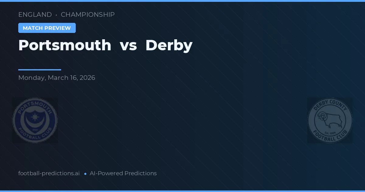 Portsmouth vs Derby — matchtips och förhandstitt