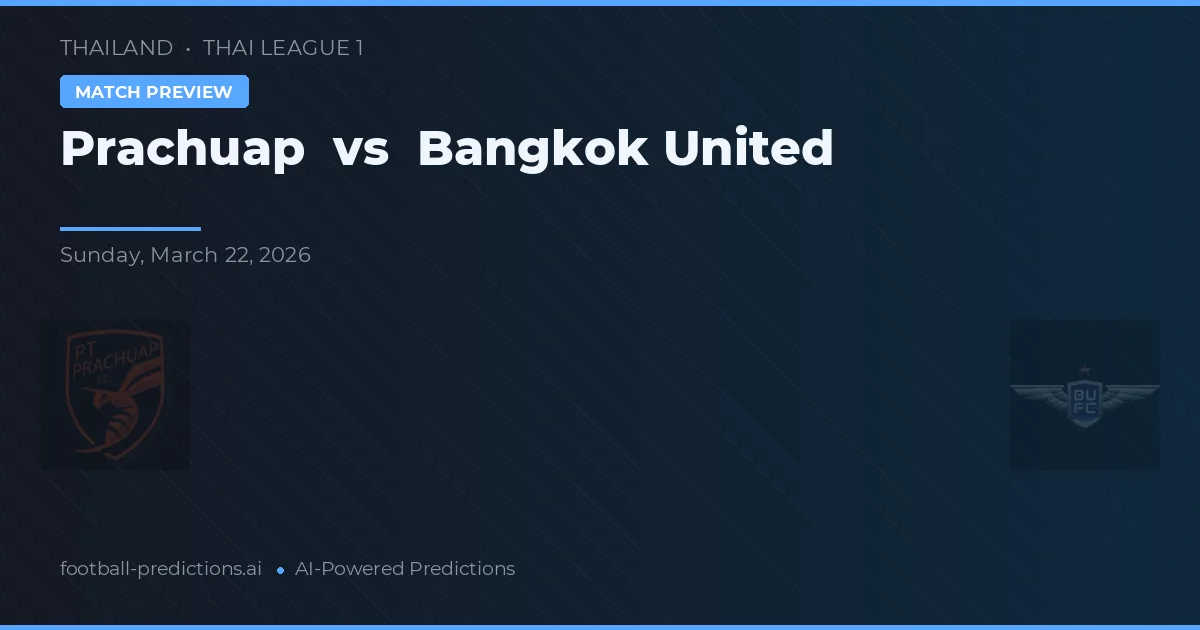 Prachuap vs Bangkok United — matchtips och förhandstitt