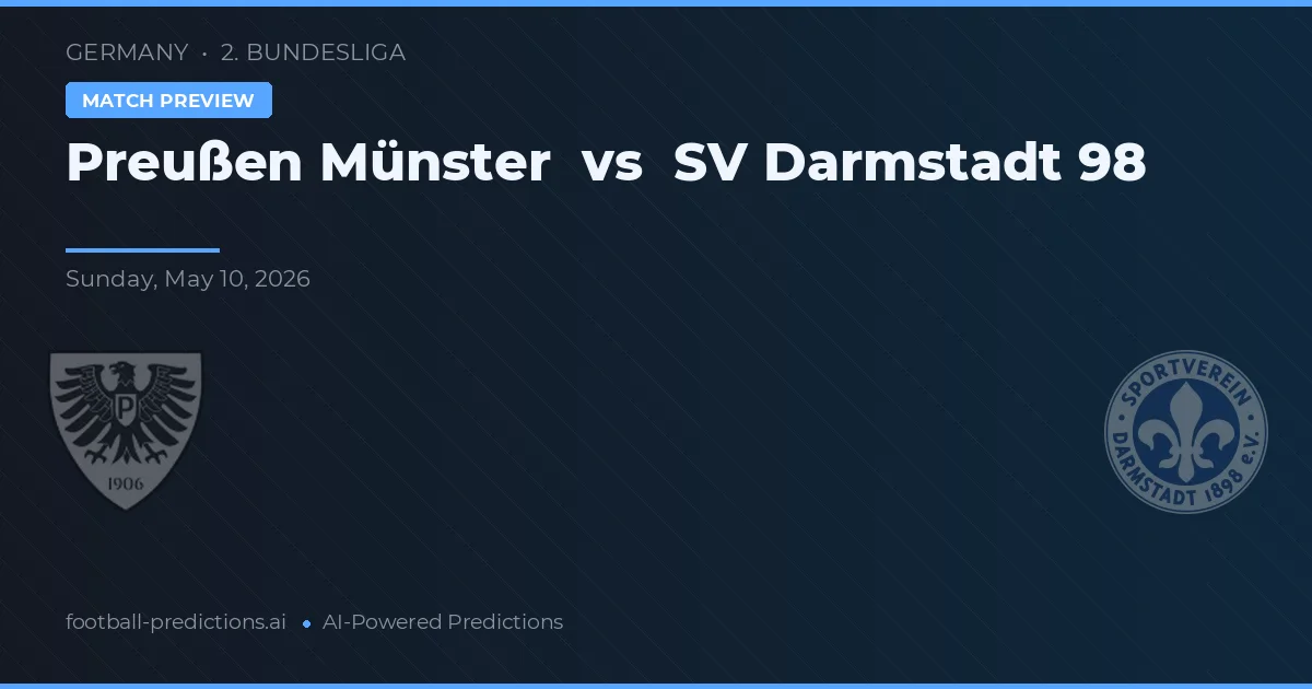 Preußen Münster vs SV Darmstadt 98 — matchtips och förhandstitt