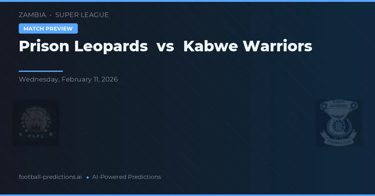 Prison Leopards vs Kabwe Warriors — matchtips och förhandstitt