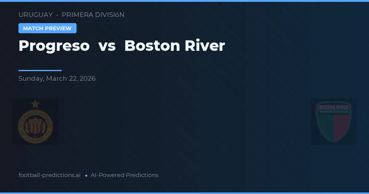 Progreso vs Boston River — matchtips och förhandstitt