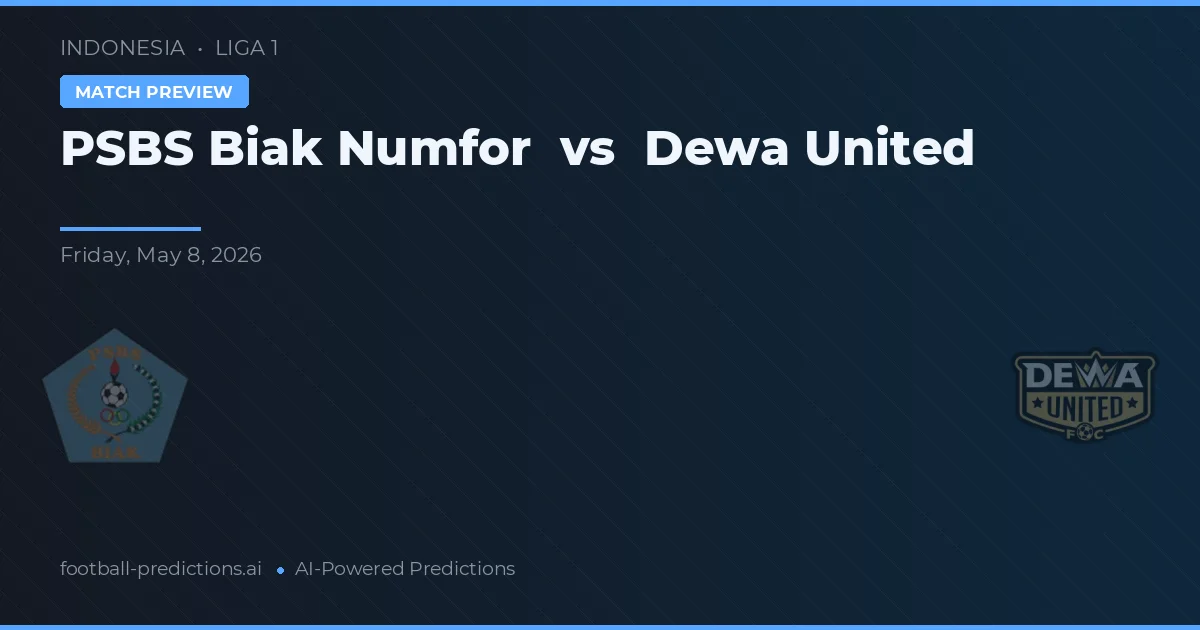 PSBS Biak Numfor vs Dewa United — matchtips och förhandstitt