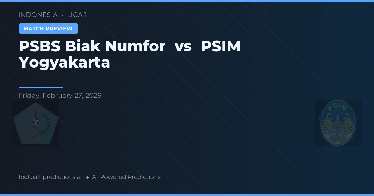 PSBS Biak Numfor vs PSIM Yogyakarta — matchtips och förhandstitt