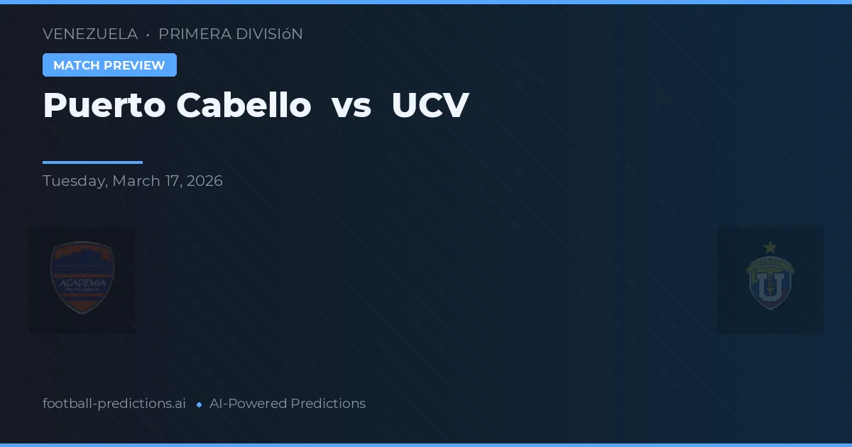 Puerto Cabello vs UCV — matchtips och förhandstitt