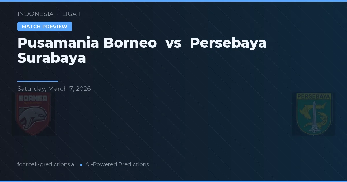Pusamania Borneo vs Persebaya Surabaya — matchtips och förhandstitt