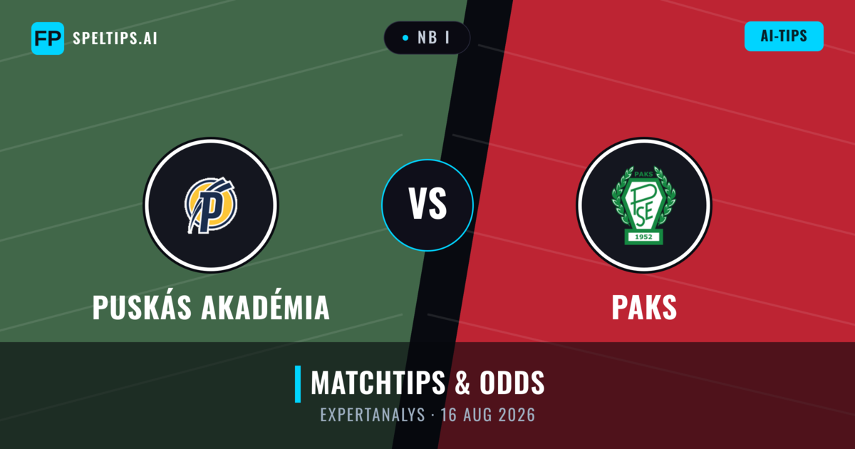 Puskás Akadémia vs Paks — matchtips och förhandstitt