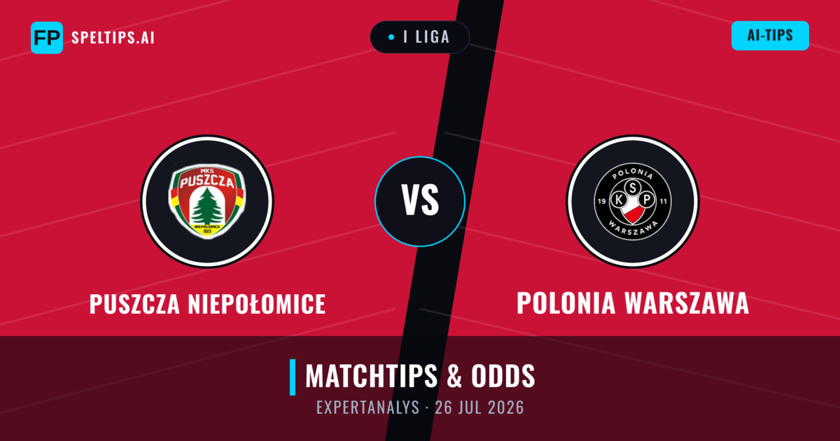 Puszcza Niepołomice vs Polonia Warszawa — matchtips och förhandstitt