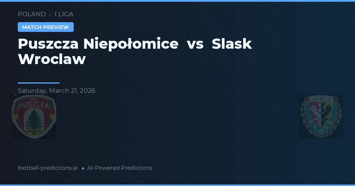 Puszcza Niepołomice vs Śląsk Wrocław — matchtips och förhandstitt