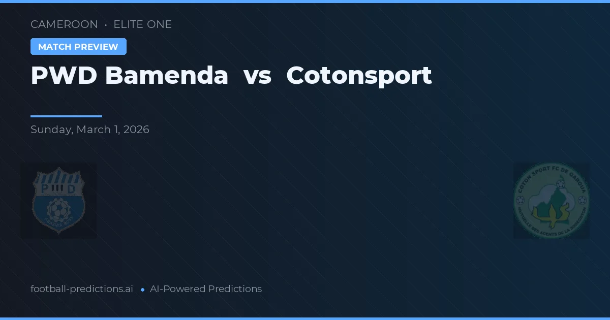 PWD Bamenda vs Cotonsport — matchtips och förhandstitt