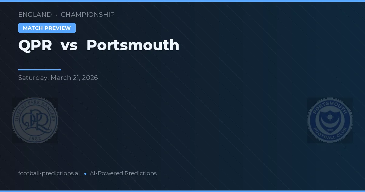 QPR vs Portsmouth — matchtips och förhandstitt