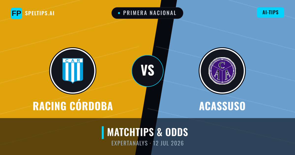 Racing Córdoba vs Acassuso — matchtips och förhandstitt