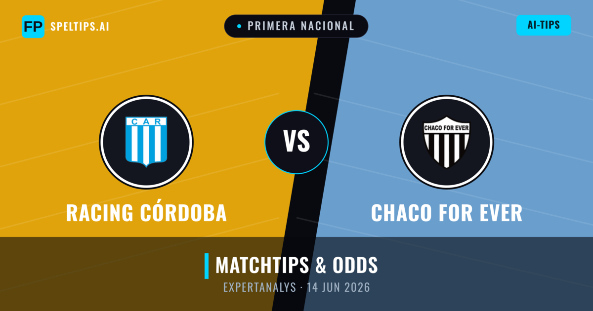 Racing Córdoba vs Chaco For Ever — matchtips och förhandstitt