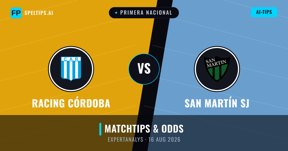 Racing Córdoba vs San Martín SJ — matchtips och förhandstitt
