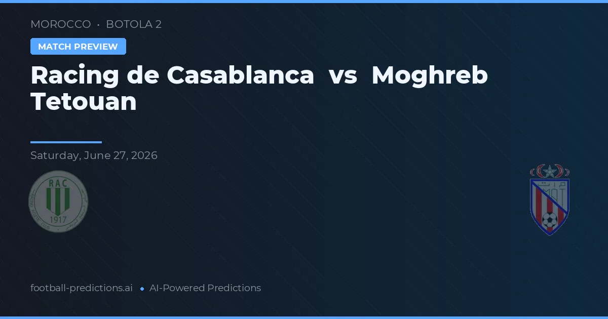 Racing de Casablanca vs Moghreb Tetouan — matchtips och förhandstitt