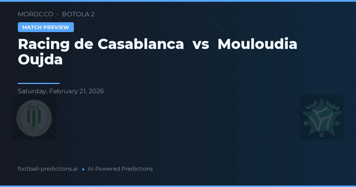 Racing de Casablanca vs Mouloudia Oujda — matchtips och förhandstitt