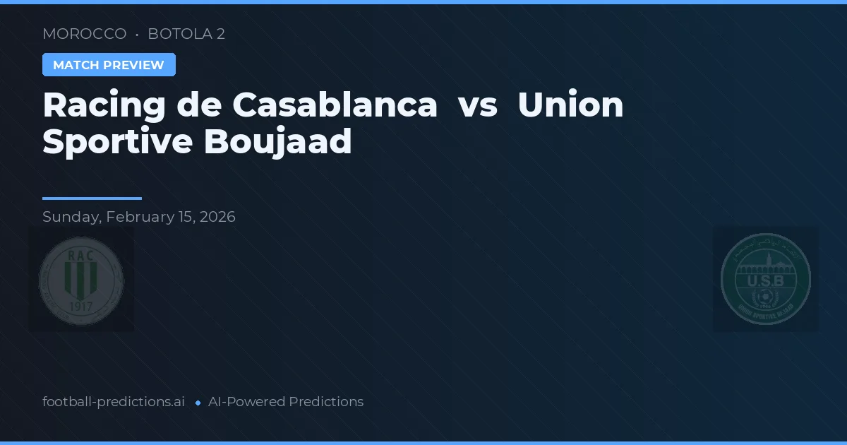Racing de Casablanca vs Union Sportive Boujaad — matchtips och förhandstitt